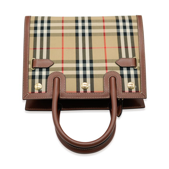 BURBERRY Vintage Check Mini Two Handle Title Bag - Picture 6 of 8